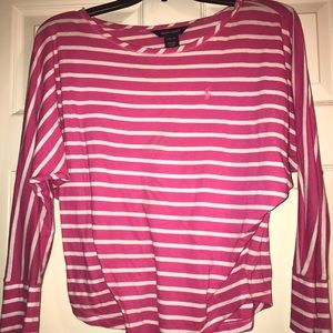 POLO BY RAPLH LAUREN pink&white striped top